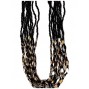 black beads chain necklaces grass ornament steel